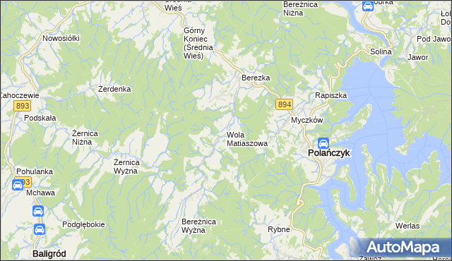 mapa Wola Matiaszowa, Wola Matiaszowa na mapie Targeo