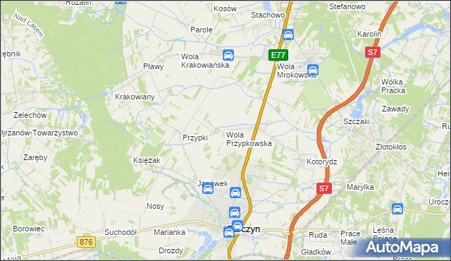 mapa Wola Przypkowska, Wola Przypkowska na mapie Targeo