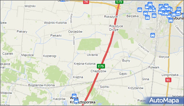 mapa Wola Rokszycka, Wola Rokszycka na mapie Targeo