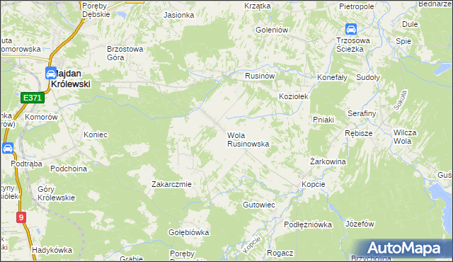 mapa Wola Rusinowska, Wola Rusinowska na mapie Targeo