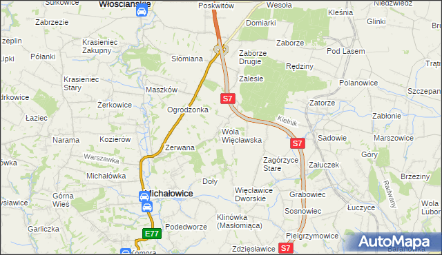 mapa Wola Więcławska, Wola Więcławska na mapie Targeo