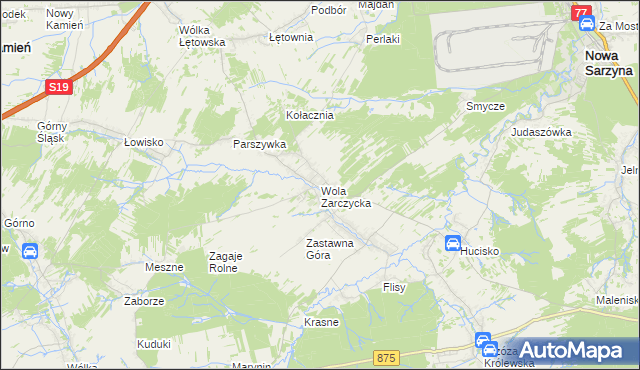 mapa Wola Zarczycka, Wola Zarczycka na mapie Targeo