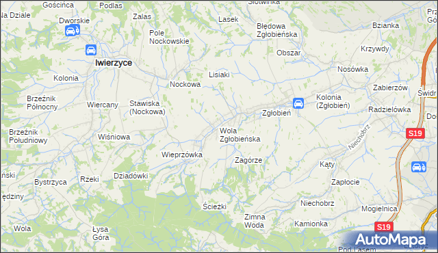 mapa Wola Zgłobieńska, Wola Zgłobieńska na mapie Targeo