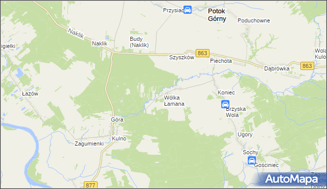 mapa Wólka Łamana, Wólka Łamana na mapie Targeo