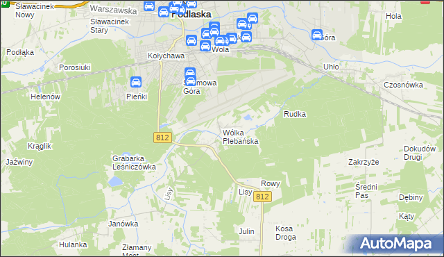 mapa Wólka Plebańska gmina Biała Podlaska, Wólka Plebańska gmina Biała Podlaska na mapie Targeo