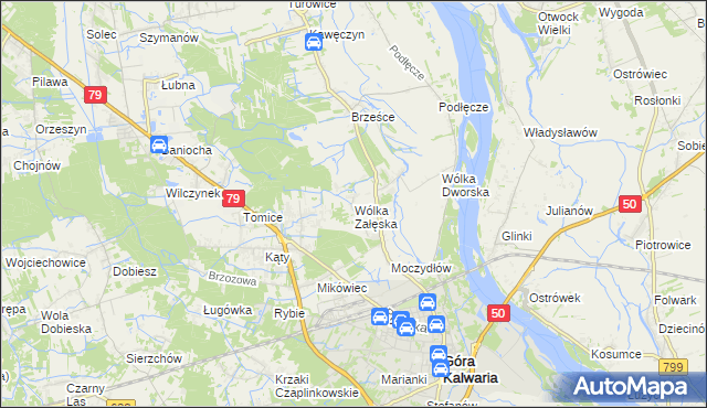 mapa Wólka Załęska gmina Góra Kalwaria, Wólka Załęska gmina Góra Kalwaria na mapie Targeo