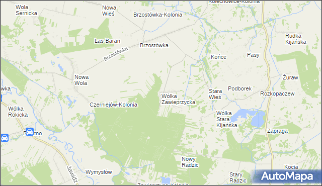 mapa Wólka Zawieprzycka, Wólka Zawieprzycka na mapie Targeo