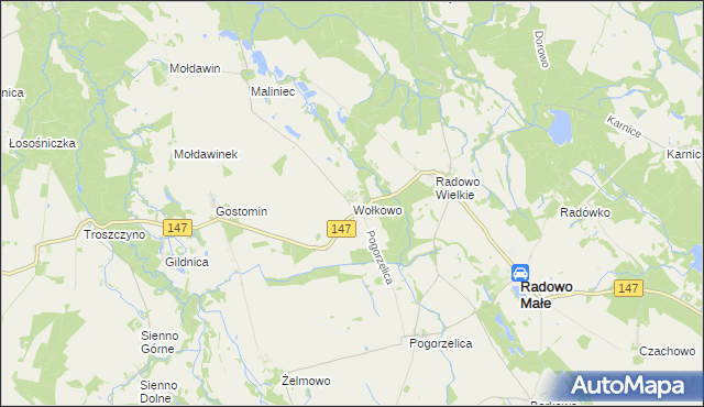 mapa Wołkowo, Wołkowo na mapie Targeo