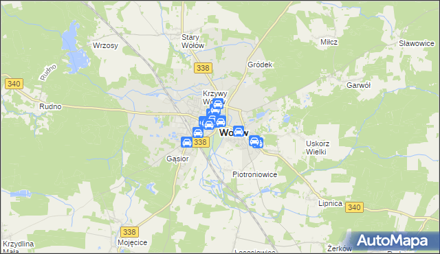 mapa Wołów, Wołów na mapie Targeo