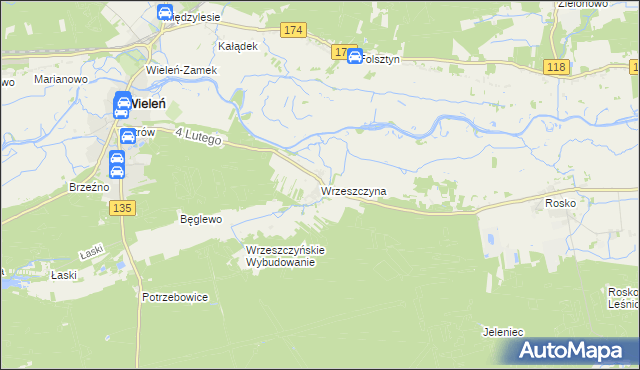 mapa Wrzeszczyna, Wrzeszczyna na mapie Targeo