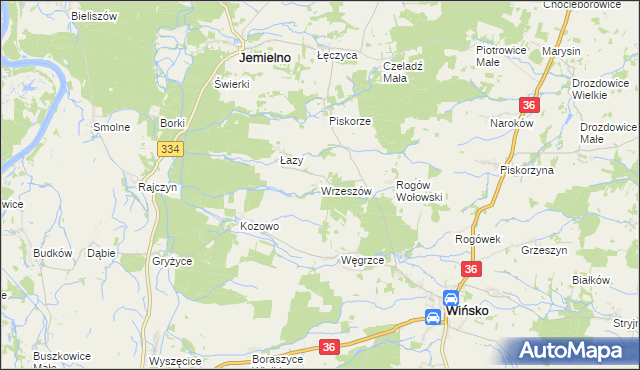 mapa Wrzeszów, Wrzeszów na mapie Targeo