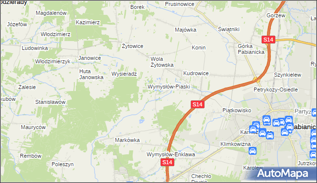 mapa Wymysłów Francuski, Wymysłów Francuski na mapie Targeo