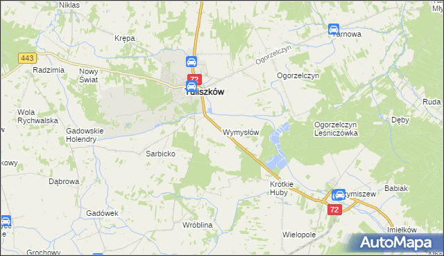 mapa Wymysłów gmina Tuliszków, Wymysłów gmina Tuliszków na mapie Targeo