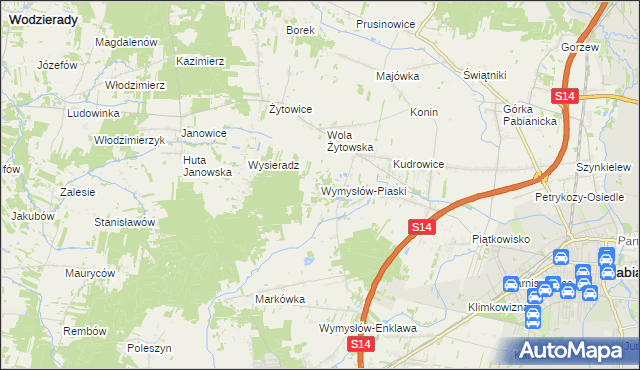 mapa Wymysłów-Piaski, Wymysłów-Piaski na mapie Targeo