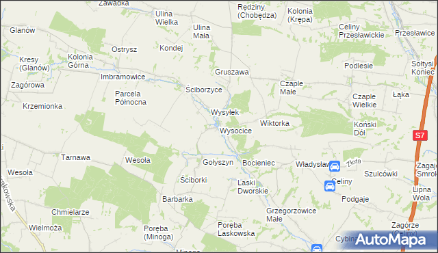 mapa Wysocice, Wysocice na mapie Targeo
