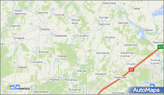 mapa Wysocko gmina Szydłowiec, Wysocko gmina Szydłowiec na mapie Targeo