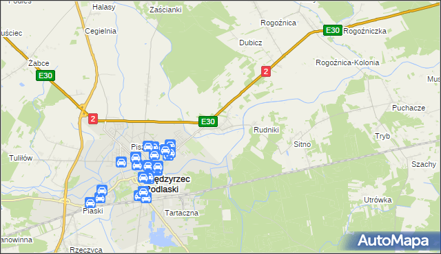 mapa Wysokie gmina Międzyrzec Podlaski, Wysokie gmina Międzyrzec Podlaski na mapie Targeo