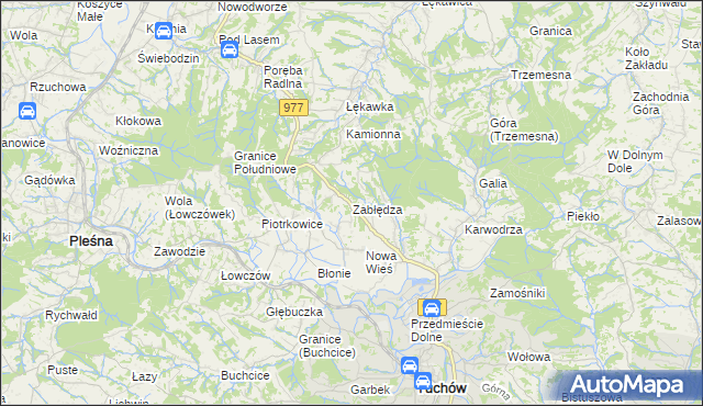 mapa Zabłędza, Zabłędza na mapie Targeo