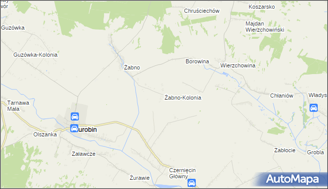 mapa Żabno-Kolonia, Żabno-Kolonia na mapie Targeo