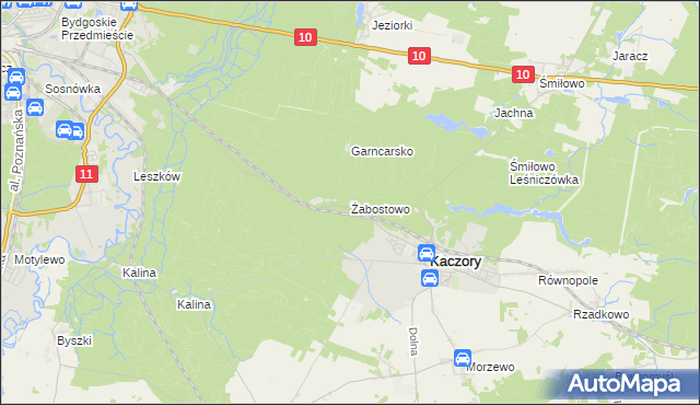 mapa Żabostowo, Żabostowo na mapie Targeo