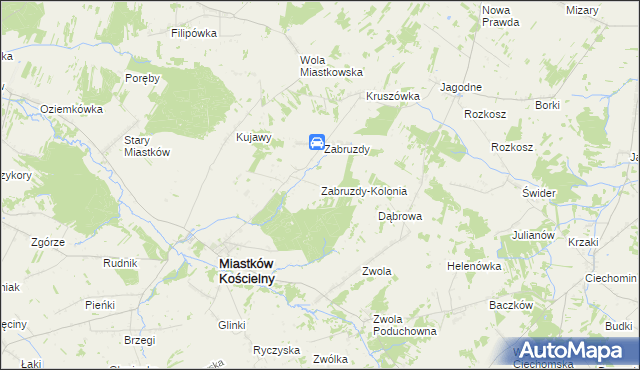 mapa Zabruzdy-Kolonia, Zabruzdy-Kolonia na mapie Targeo