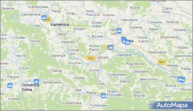 mapa Zabrzeż, Zabrzeż na mapie Targeo