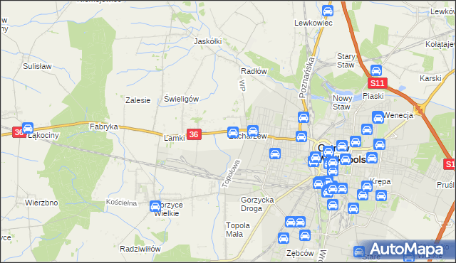 mapa Zacharzew, Zacharzew na mapie Targeo