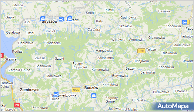 mapa Zachełmna, Zachełmna na mapie Targeo