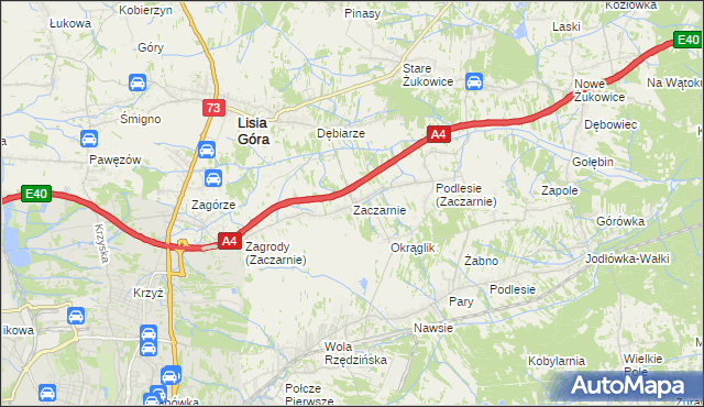 mapa Zaczarnie, Zaczarnie na mapie Targeo