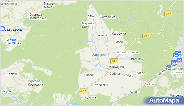 mapa Zadobrze gmina Pionki, Zadobrze gmina Pionki na mapie Targeo