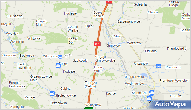 mapa Zagaje Smrokowskie, Zagaje Smrokowskie na mapie Targeo