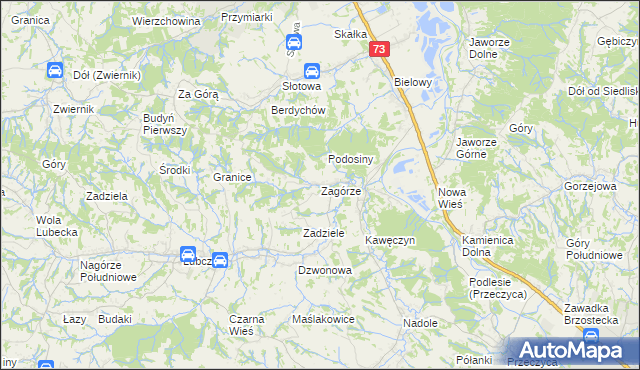 mapa Zagórze gmina Jodłowa, Zagórze gmina Jodłowa na mapie Targeo