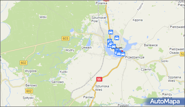 mapa Zajezierze gmina Sztum, Zajezierze gmina Sztum na mapie Targeo