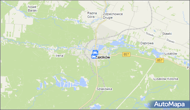 mapa Zaklików, Zaklików na mapie Targeo