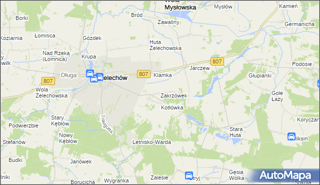 mapa Zakrzówek gmina Żelechów, Zakrzówek gmina Żelechów na mapie Targeo