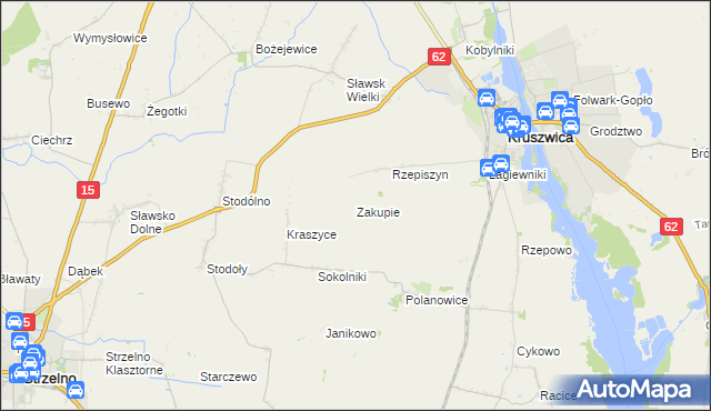 mapa Zakupie, Zakupie na mapie Targeo