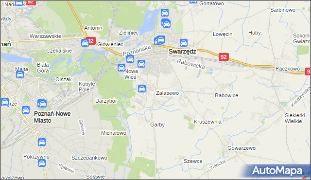 mapa Zalasewo, Zalasewo na mapie Targeo