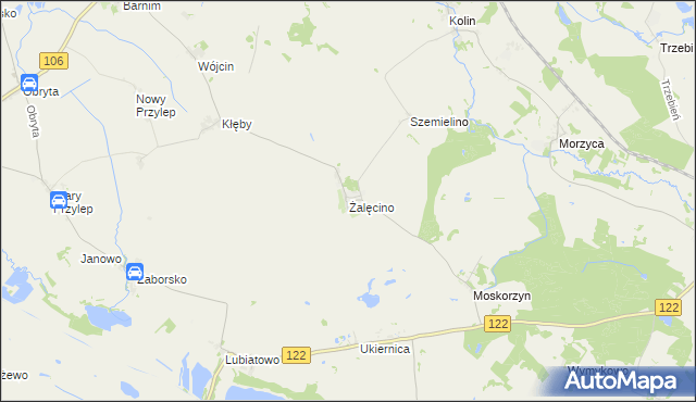 mapa Żalęcino, Żalęcino na mapie Targeo