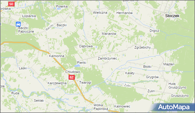 mapa Zambrzyniec, Zambrzyniec na mapie Targeo