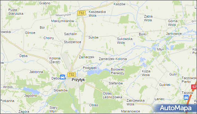 mapa Zameczek-Kolonia, Zameczek-Kolonia na mapie Targeo