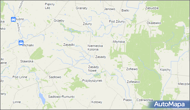 mapa Zasady gmina Świedziebnia, Zasady gmina Świedziebnia na mapie Targeo