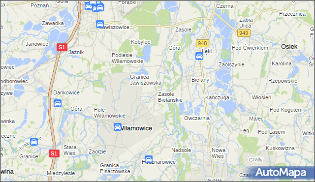 mapa Zasole Bielańskie, Zasole Bielańskie na mapie Targeo