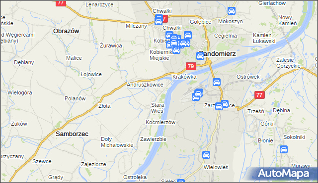 mapa Zawisełcze, Zawisełcze na mapie Targeo