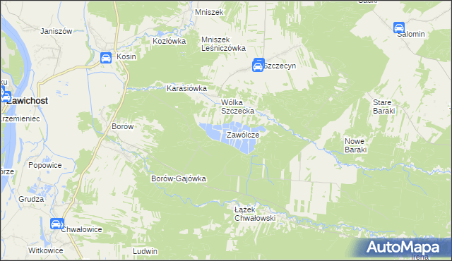 mapa Zawólcze, Zawólcze na mapie Targeo