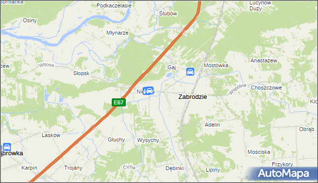 mapa Zazdrość gmina Zabrodzie, Zazdrość gmina Zabrodzie na mapie Targeo