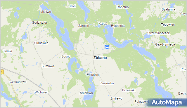 mapa Zbiczno, Zbiczno na mapie Targeo