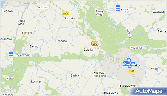 mapa Zbietka, Zbietka na mapie Targeo