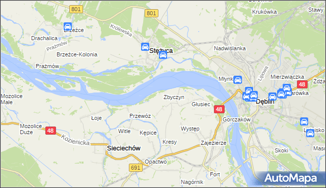 mapa Zbyczyn, Zbyczyn na mapie Targeo