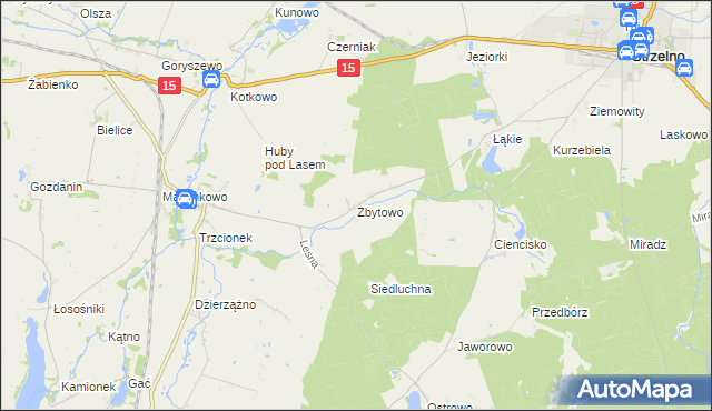 mapa Zbytowo, Zbytowo na mapie Targeo