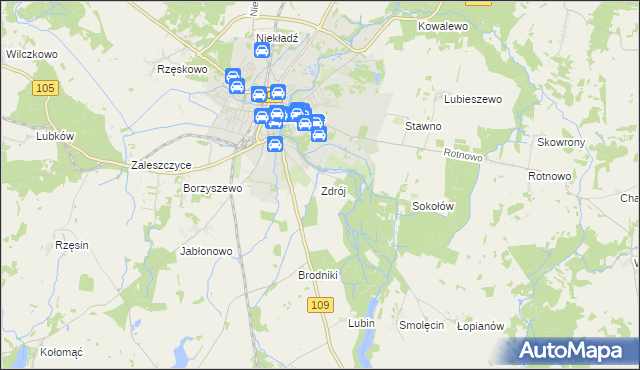 mapa Zdrój gmina Gryfice, Zdrój gmina Gryfice na mapie Targeo